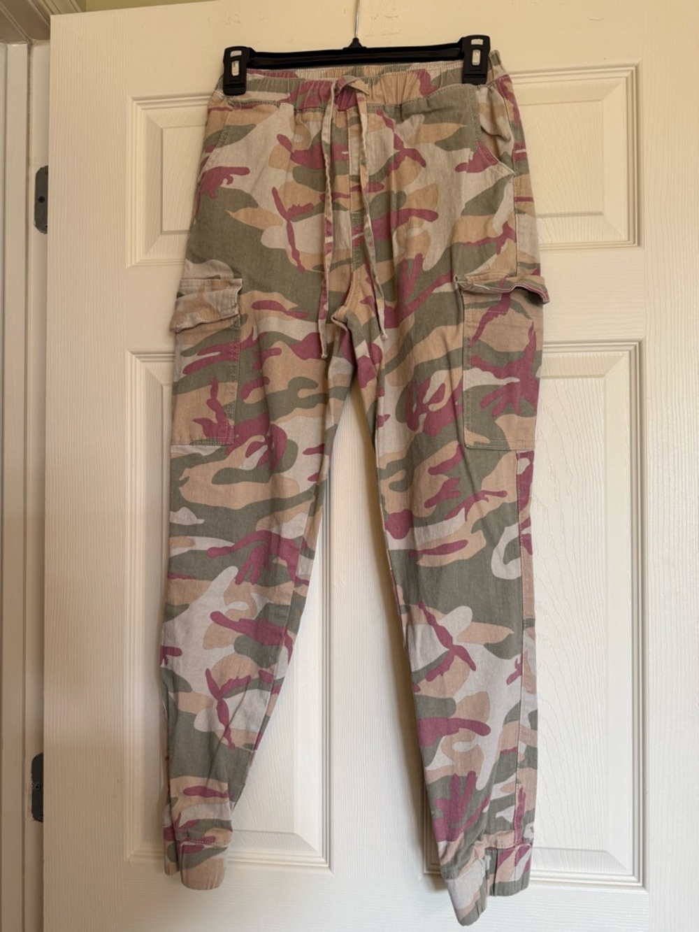 Almost Famous Pink & Olive Camo Cargo Joggers